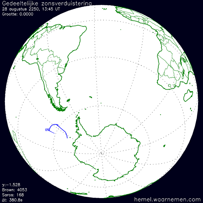 Wereldkaart van de eclips