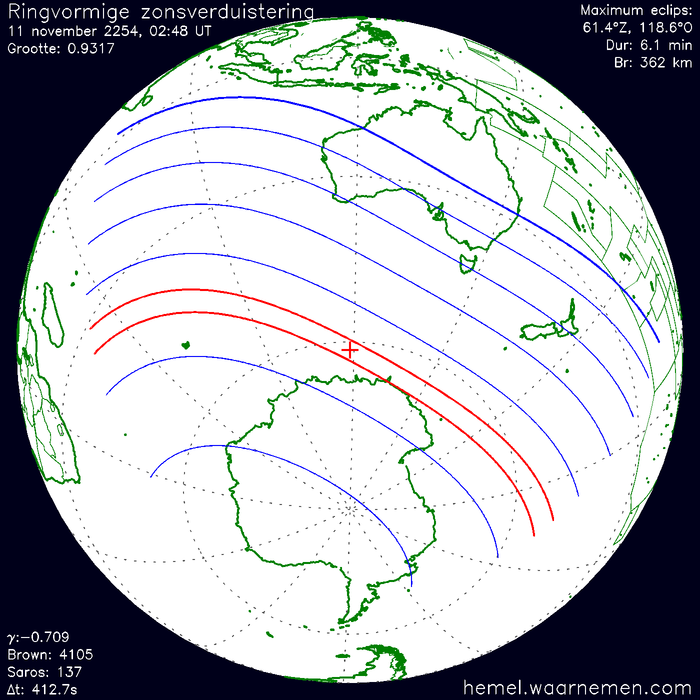 Wereldkaart van de eclips
