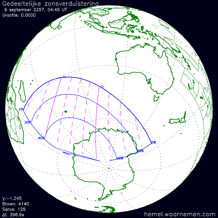 Wereldkaart van de eclips