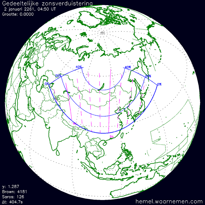 Wereldkaart van de eclips