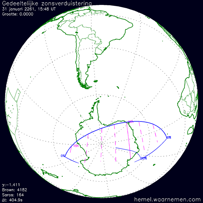 Wereldkaart van de eclips