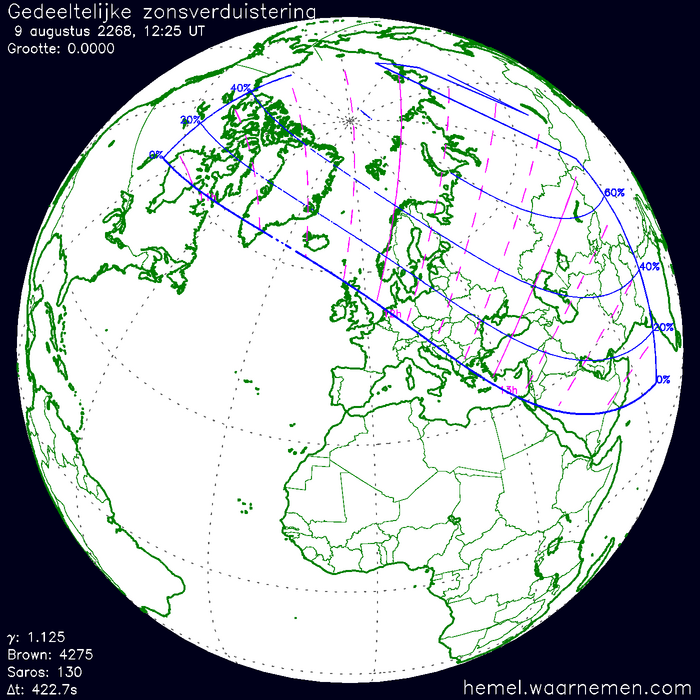 Wereldkaart van de eclips