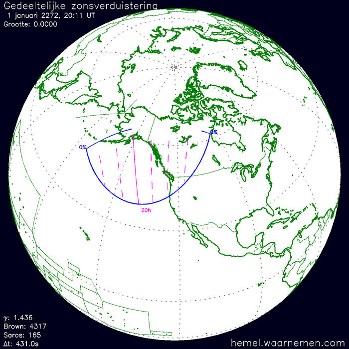 Wereldkaart van de eclips