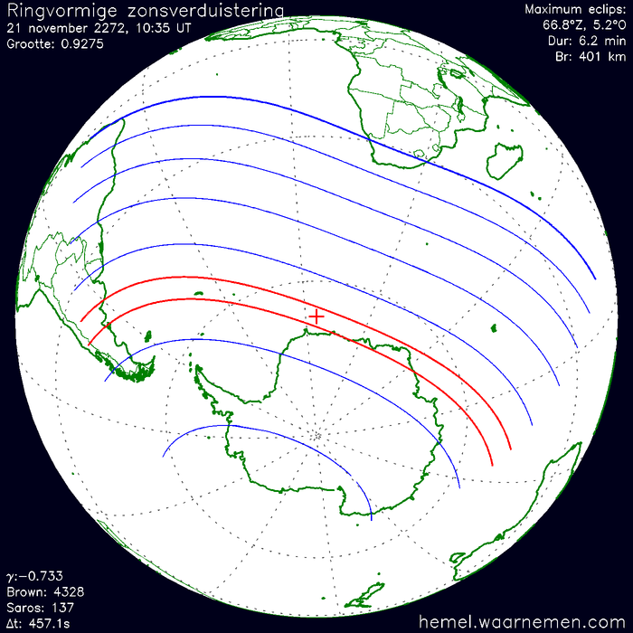 Wereldkaart van de eclips