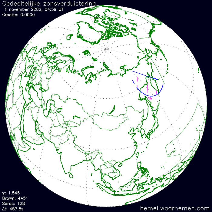 Wereldkaart van de eclips