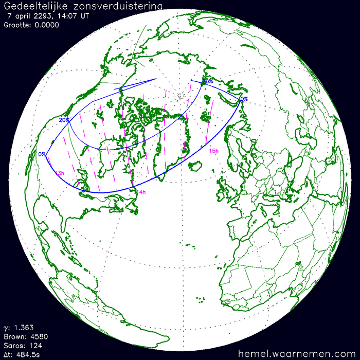 Wereldkaart van de eclips