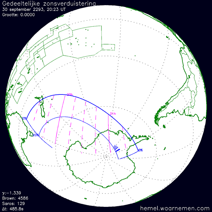 Wereldkaart van de eclips