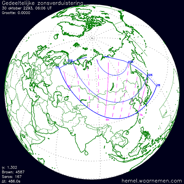 Wereldkaart van de eclips