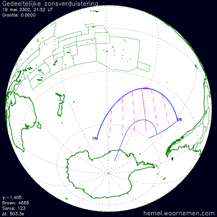 Wereldkaart van de eclips